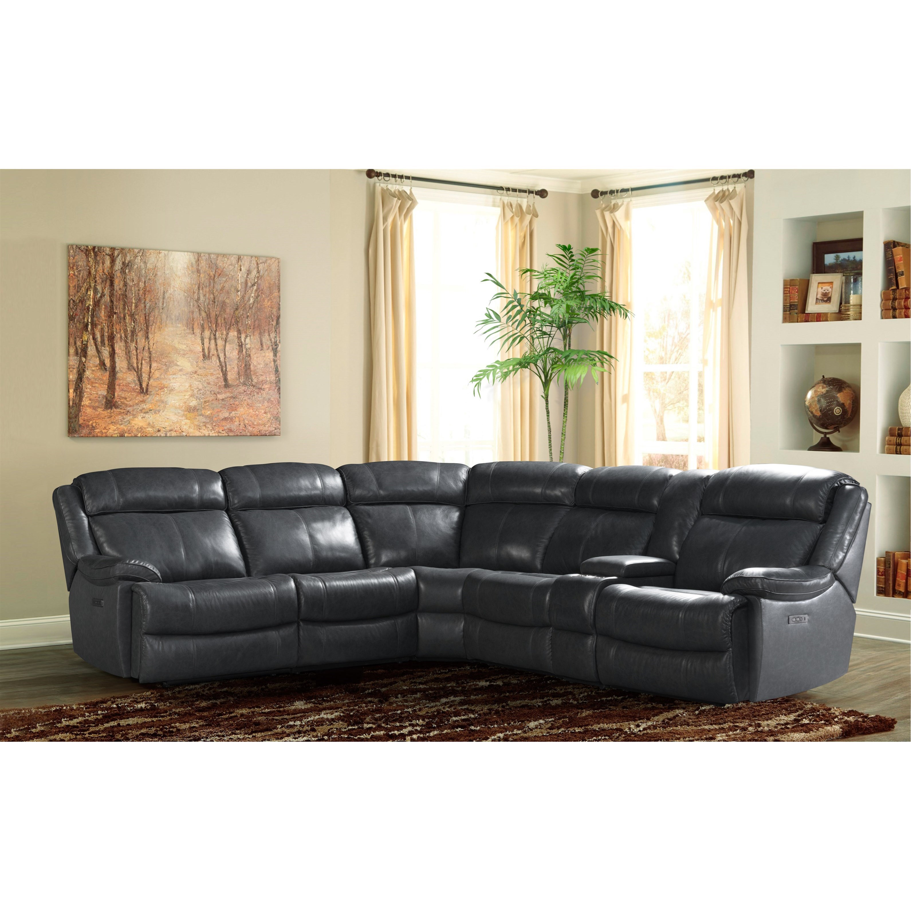 Reclining sectional sofa with usb discount ports